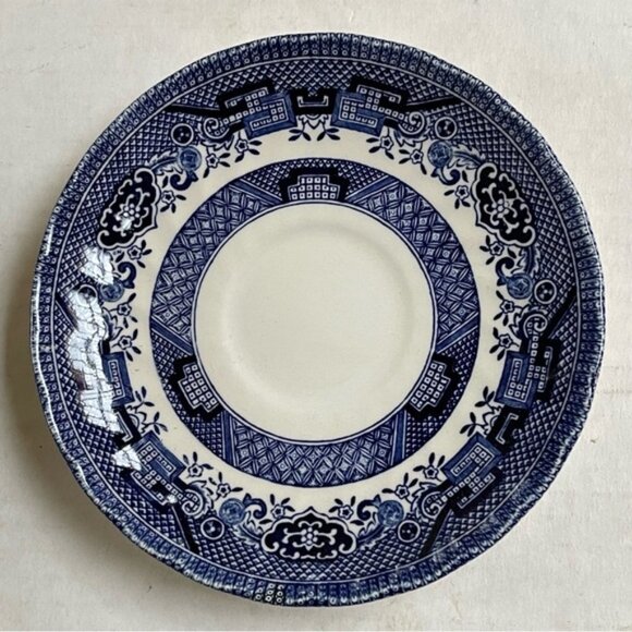Churchill Blue Willow Saucer Trinkett Tea Saucer Made in England - Picture 1 of 6